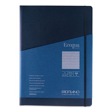 Open in modal - Fabriano Ecoqua Plus Hidden Spiral-Bound Notebook - Navy, 11-7/10" x 8-1/4", Ruled, front cover