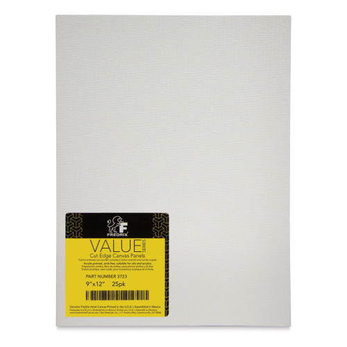 Fredrix Cut Edge Canvas Panels - 9 x 12, White, Pkg of 25