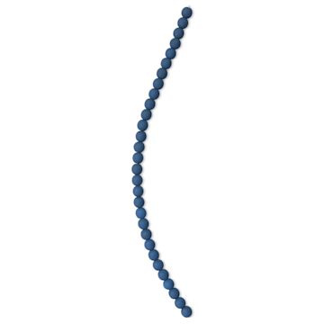 Open in modal - John Bead Czech Glass Preciosa Velvet Bead Strand - Round, Dark Teal Blue, 6 mm