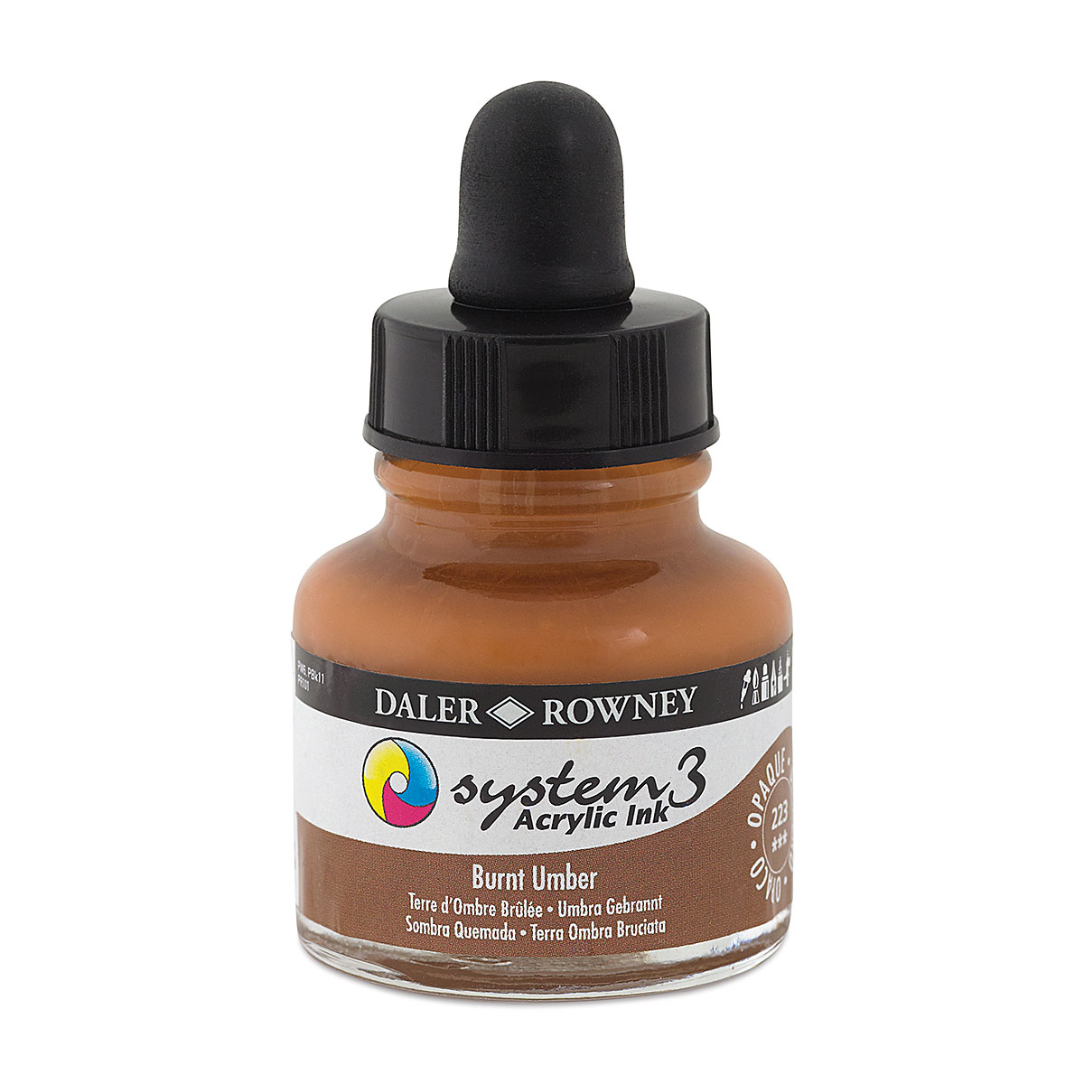 Daler-Rowney System3 Acrylic Ink - Burnt Umber, 1 oz | BLICK Art Materials