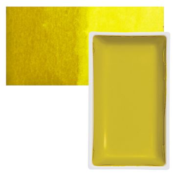 Open in modal - Kuretake Gansai Tambi Watercolor Pan - Saffron Yellow pan and swatch