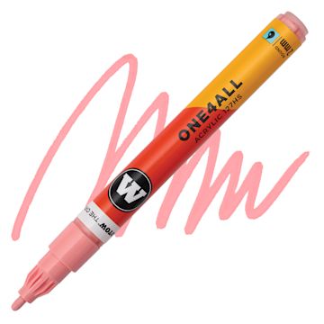 Open in modal - Molotow One4All Acrylic Marker - 2 mm Tip, Coral, Bullet Tip, swatch and marker