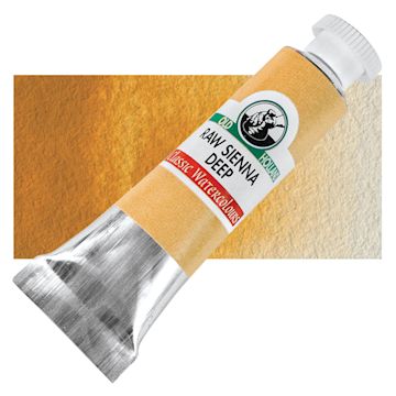 Open in modal - Old Holland Classic Artist Watercolor - Raw Sienna Deep, 6 ml tube and swatch