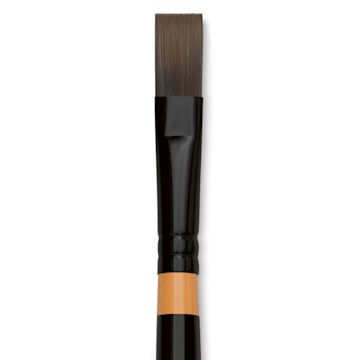 Open in modal - Utrecht Manglon Synthetic Brush-Flat, Size 14, Long Handle close-up