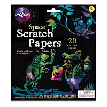 Open in modal - Eeboo Scratch Paper - Space (Front of packaging)