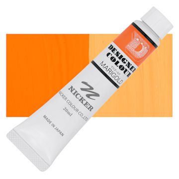 Open in modal - Nicker Designers Color Gouache - Marigold, 20 ml tube and swatch