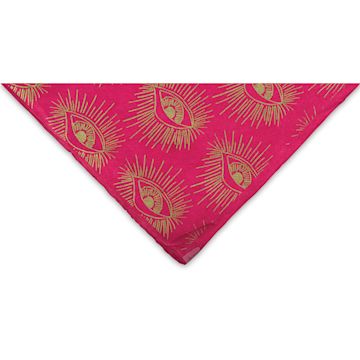 Open in modal - Eyes Print Lokta Paper- Gold and Magenta, 20" x 30" corner