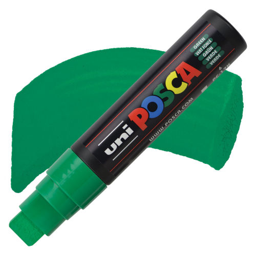 Uni-Posca Paint Marker - Green, Extra Broad Chisel, 15 mm