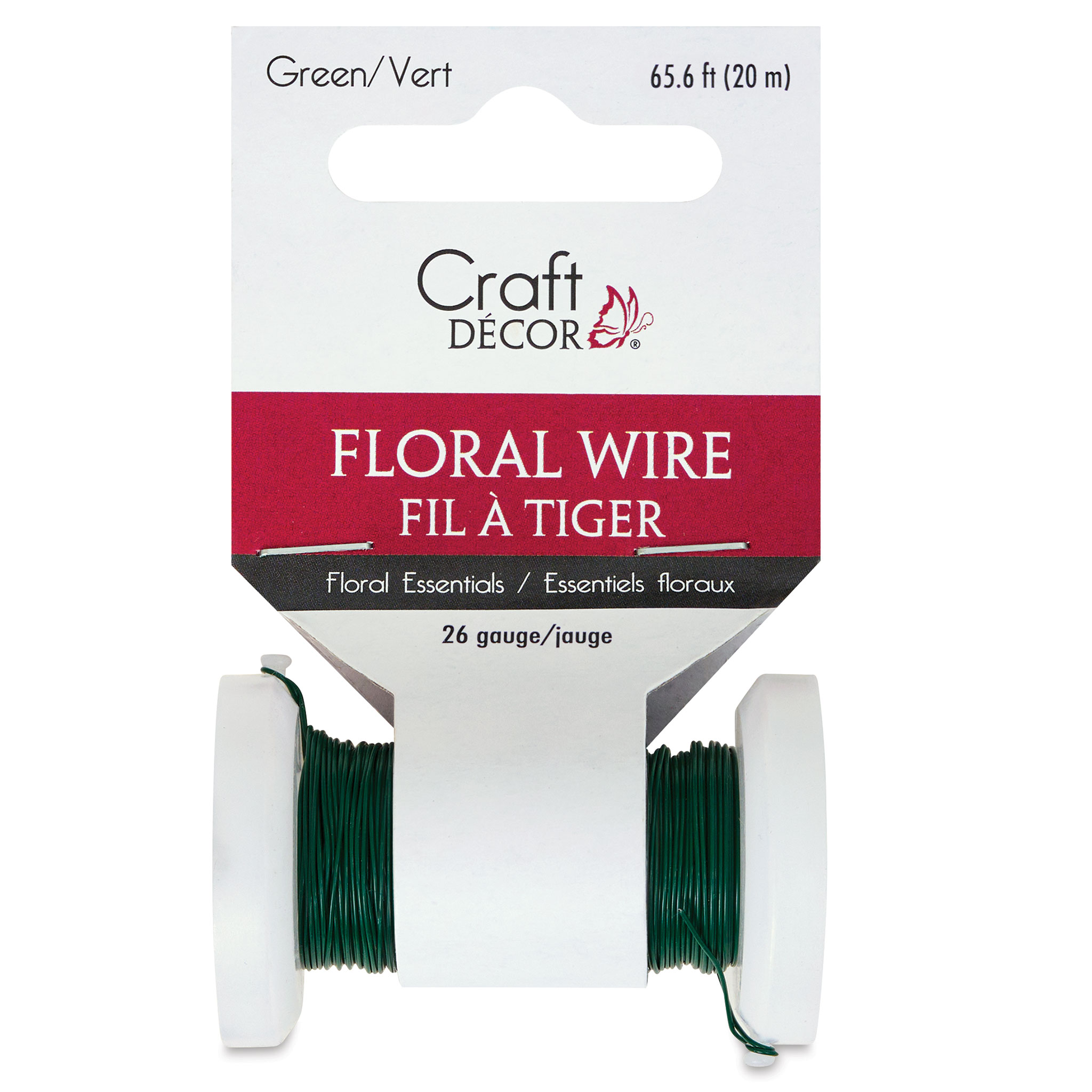 Craft Decor Floral Wire - Green, 26 Gauge, 65.5 ft, Spool