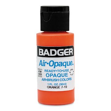 Open in modal - Badger Air-Opaque Airbrush Color - 1 oz, Orange - front