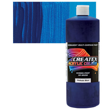 Createx Acrylics - Phthalo Blue (Green Shade), Quart