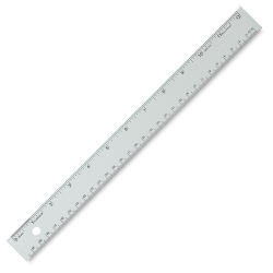 Alumicolor Non-Slip Straight Edge Ruler - Angled view of 12" ruler
