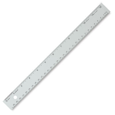 Alumicolor Non-Slip Straight Edge Ruler - Angled view of 12" ruler