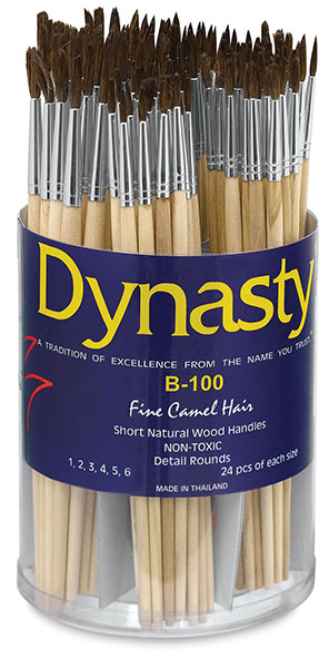 Dynasty Economy Camel Brushes - Canister of 144, Rounds | BLICK Art  Materials