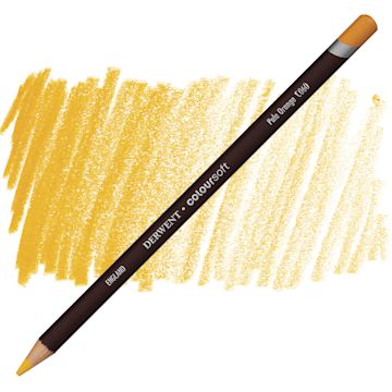Open in modal - Derwent Coloursoft Pencil - Pale Orange pencil and swatch