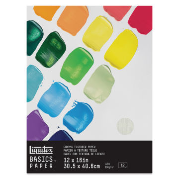 Liquitex Basics Canvas Textured Paper Pad - 12" x 16", 12 Sheets (Front of pad)