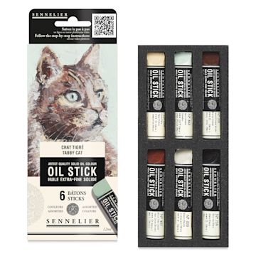 Open in modal - Sennelier Artists' Oil Sticks - Set of 6, Tabby Cat Colors