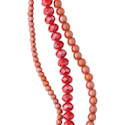 John Bead DIY Designer Glass Bead Strand - Faceted Rondelle and Round, Orange