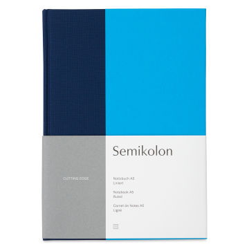 Semikolon Cutting Edge Notebook - Marine/Aqua, 176 Pages, 5-3/4" x 8-1/4" (front cover)