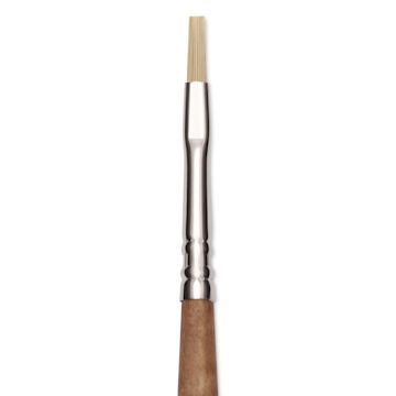 Open in modal - Escoda Futura Synthetic Bristle Brush - Series 5424, Flat, Size 2, Long Handle, close-up