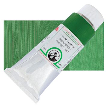 Open in modal - Old Holland Classic Oil Color - Cobalt Green, 125 ml tube and swatch