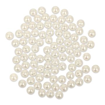 Open in modal - Craft Medley Pearl Acrylic Beads - Ivory, 8 mm, Package of 80