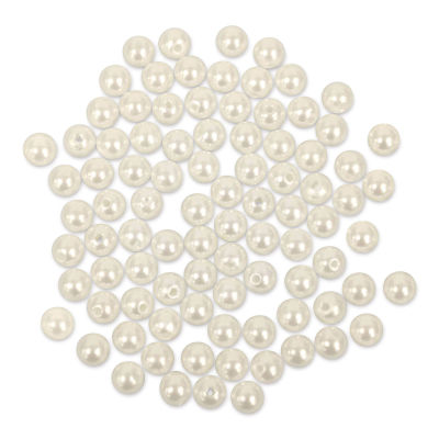 Craft Medley Pearl Acrylic Beads - Ivory, 8 mm, Package of 80