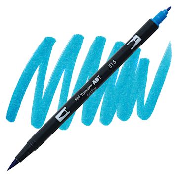 Open in modal - Tombow Dual Brush Pen - Light Blue pen and swatch