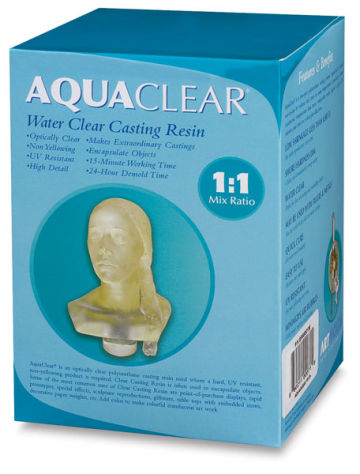 ArtMolds AquaClear Resin - Slightly angled view of front of package