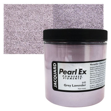Jacquard Pearl-Ex Pigment - 4 oz, Grey Lavender, Jar with Swatch