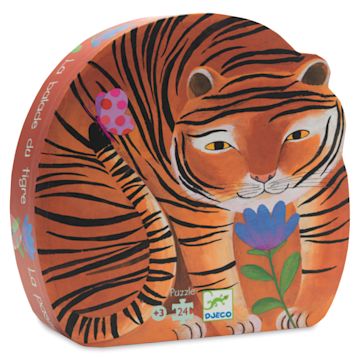 Open in modal - Djeco Silhouette Puzzle - Front view of Tiger's Walk package