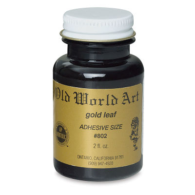 Old World Art Gold Leafing Adhesive Size - Front of 2 oz bottle shown