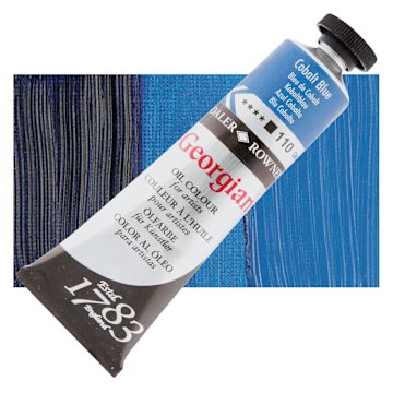 Open in modal - Daler-Rowney Georgian Oil Color - Cobalt Blue, 38 ml tube and swatch