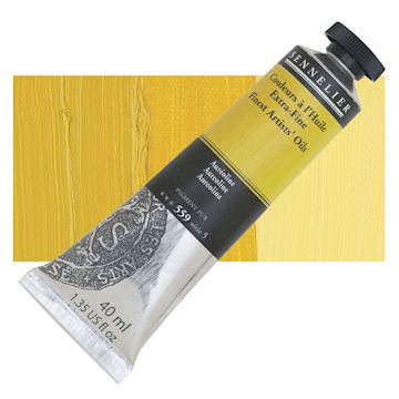 Open in modal - Sennelier Artists' Extra Fine Oil Paint - Aureoline, 40 ml tube and swatch