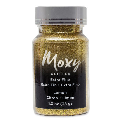American Crafts Moxy Glitter - Lemon, Extra Fine, 1.3 oz, Bottle