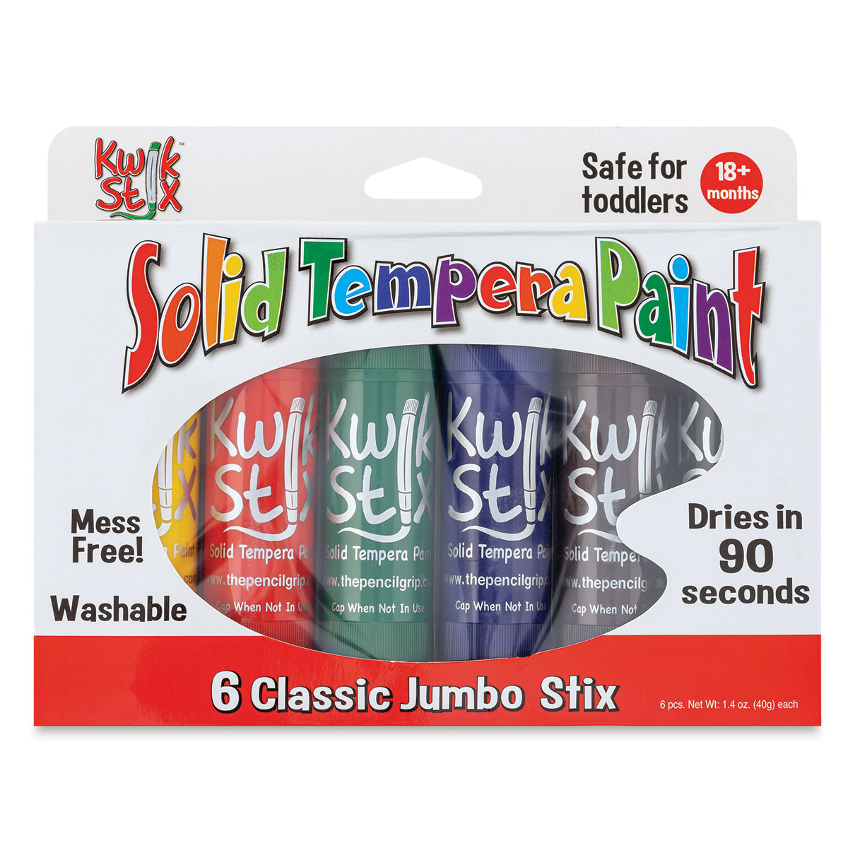 Kwik Stix Paint, Solid Tempra - 6 pack, 0.35 oz