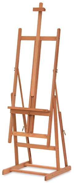 Mabef Convertible Studio Easel - Angled view of upright easel
