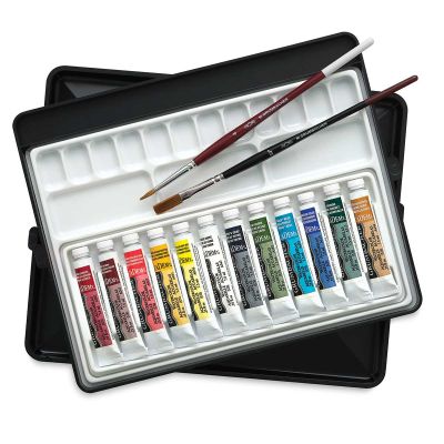 Grumbacher Academy Watercolors - Artist's Sketchbox Set, 7.5 ml tubes