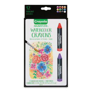 Crayola Signature Watercolor Crayons - Set of 12 (front of package)