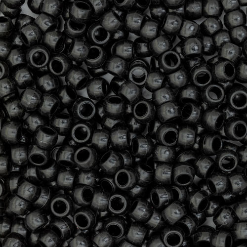 Essentials by Leisure Arts Pony Beads - Black, Opaque, 6mm x 9mm, Package  of 750
