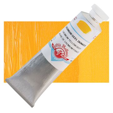 Open in modal - Old Holland New Masters Classic Acrylic Paint - Cadmium Yellow Deep, 60 ml tube and swatch