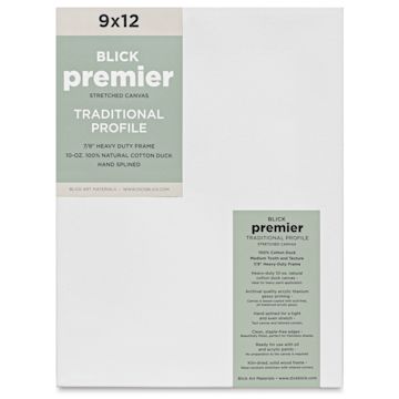 Open in modal - Blick Premier Stretched Cotton Canvas - Traditional Profile, Splined, 9" x 12", front