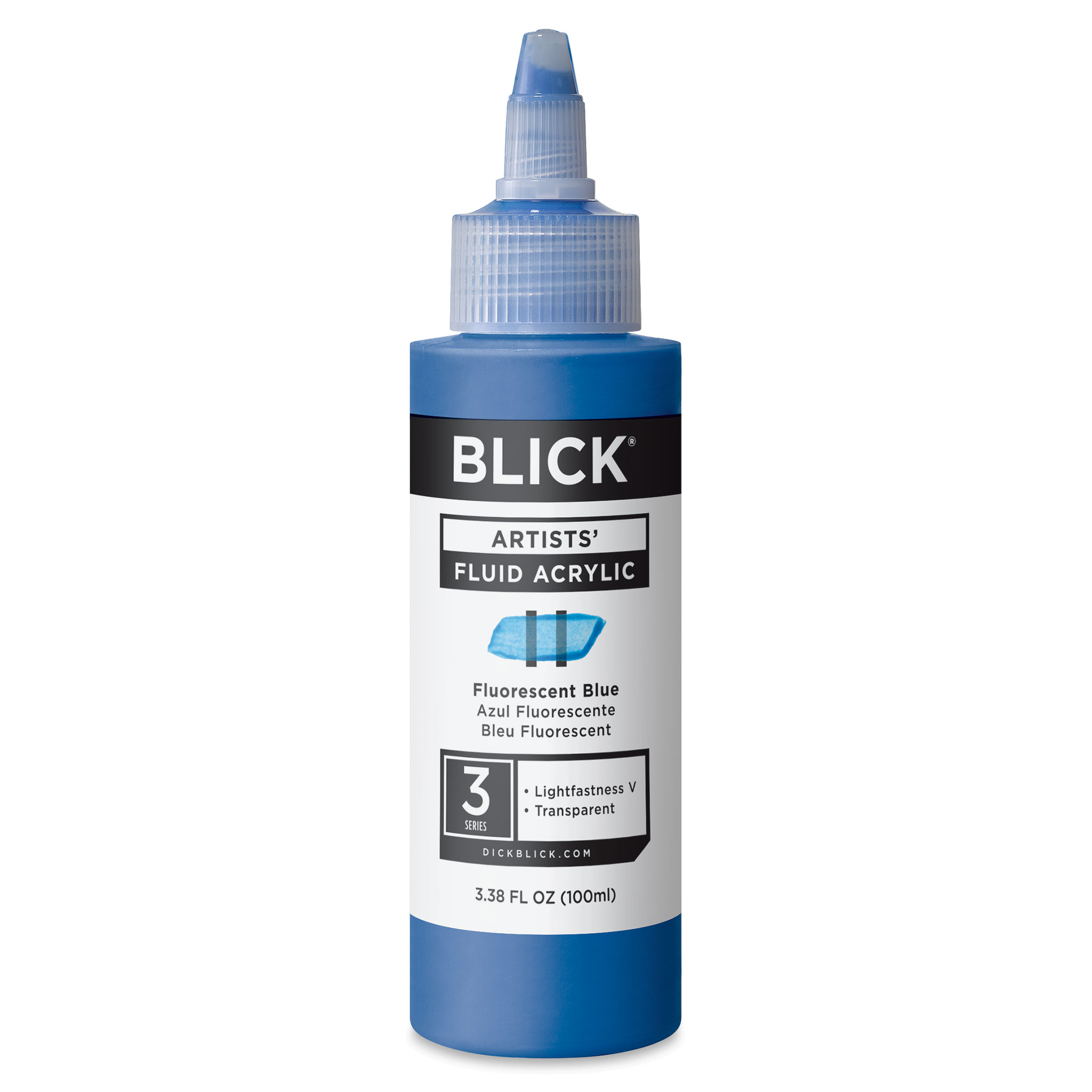 Blick Artists' Fluid Acrylic - Fluorescent Blue, 200 ml