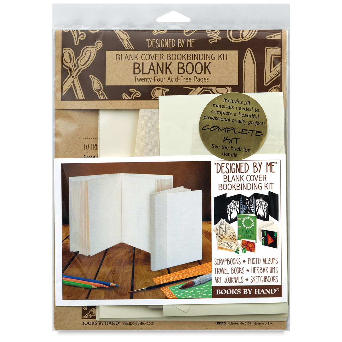 Books by Hand Designed by Me Blank Cover Bookbinding Kit Guest Book, Ivory 7x10.5