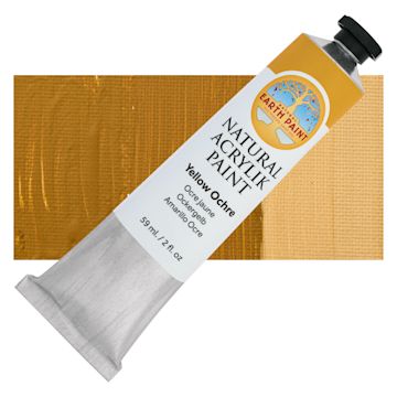 Open in modal - Natural Earth Paint Natural Acrylik Paint - Yellow Ochre, 59 ml tube and swatch