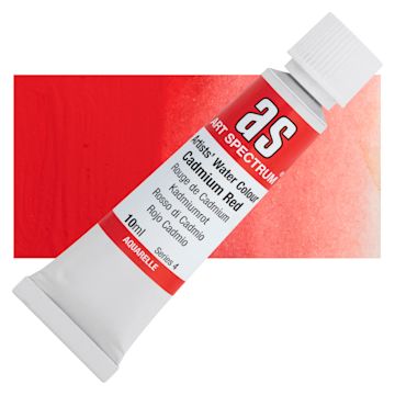 Open in modal - Art Spectrum Artists’ Watercolor Tube - Cadmium Red, 10 ml tube and swatch
