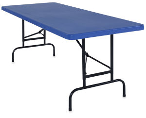 Adjustable Height Folding Table, Blue