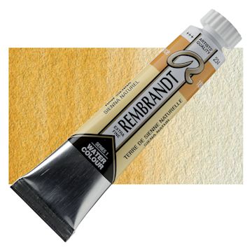 Open in modal - Rembrandt Artist Watercolor - Raw Sienna, 20 ml tube and swatch