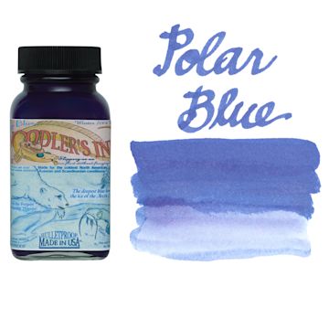 Open in modal - Noodler's Ink Fountain Pen Ink - Eternal Polar Blue, swatch and bottle
