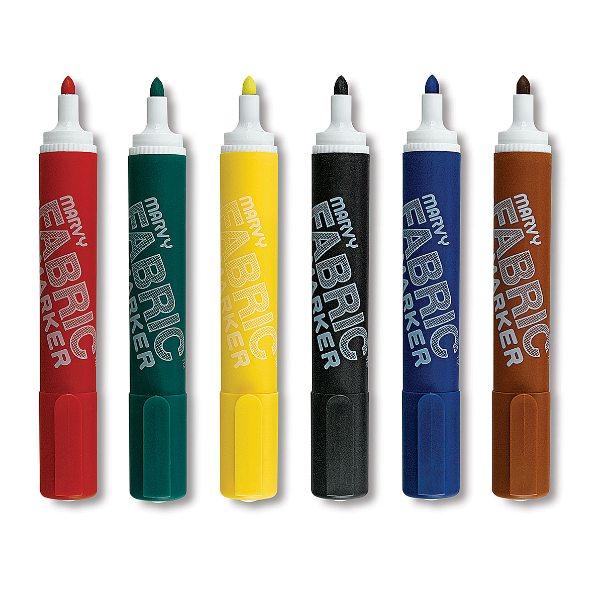 Marvy Fabric Markers - Primary Colors, Set of 6